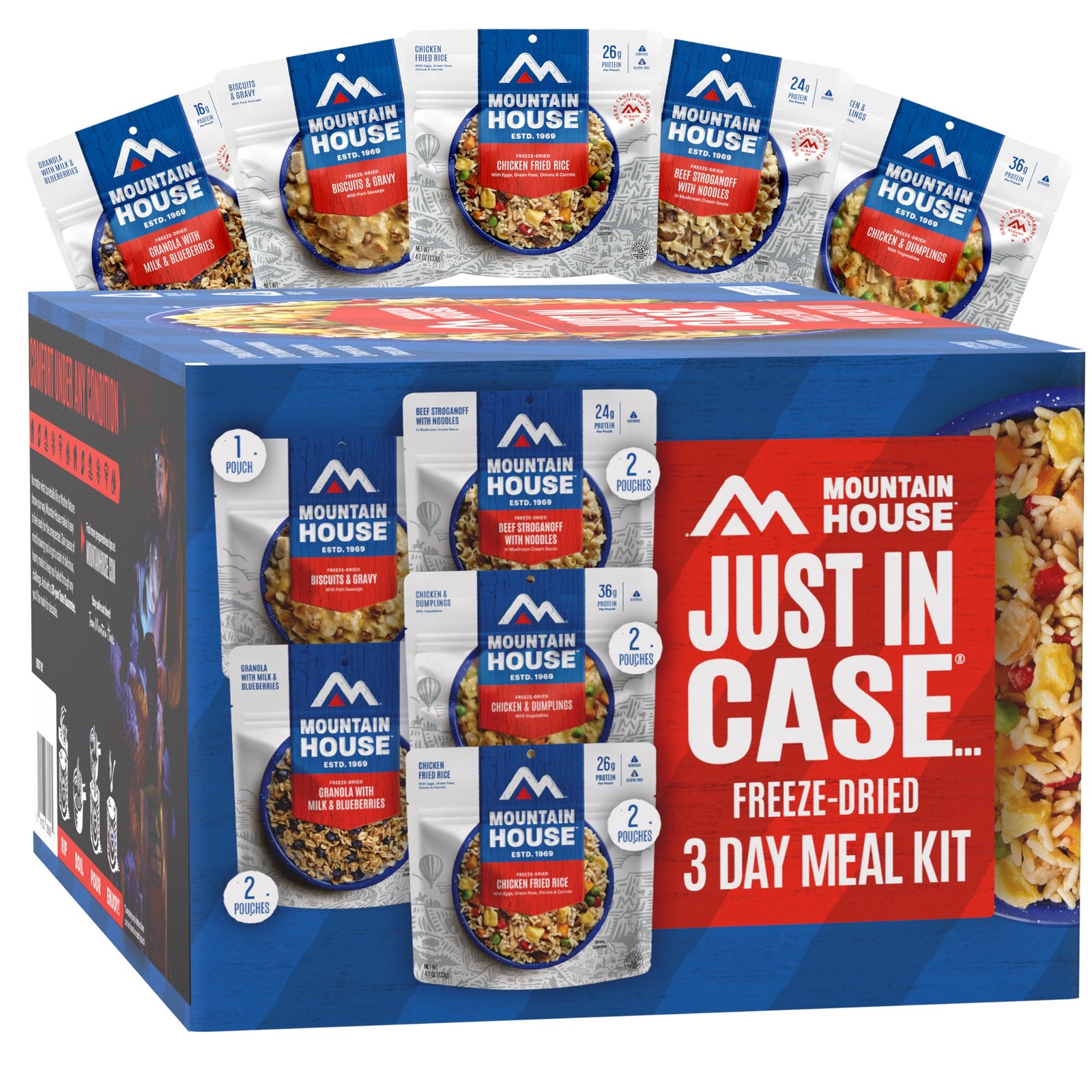 Mountain House 3-Day Emergency Food Supply | Freeze Dried Survival Kit, Blue