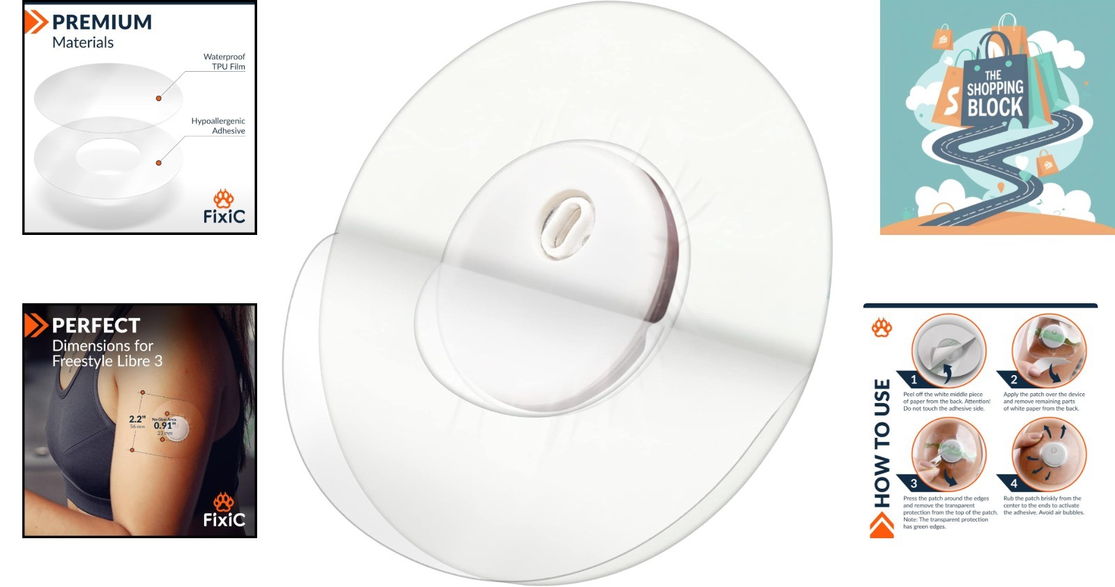 25 Pack Small Transparent Libre 3 Sensor Covers for Secure Adhesion