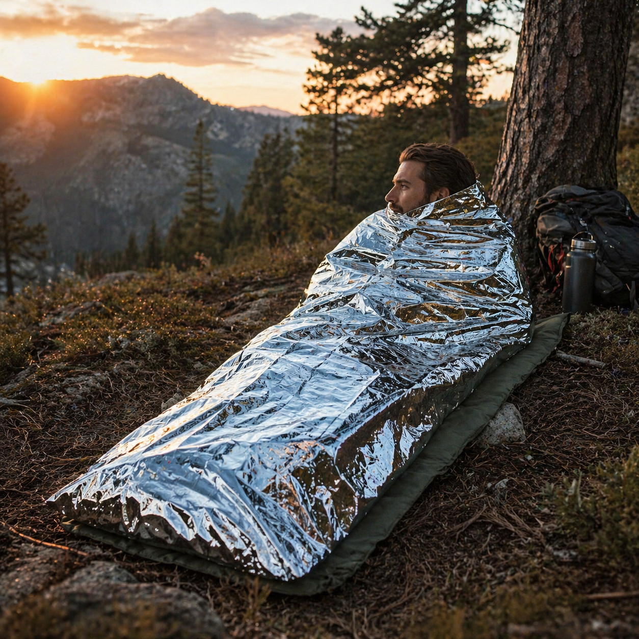 Mylar Emergency Sleeping Bag Thermal Bivy Survival Blanket Bug Out Bag Camping