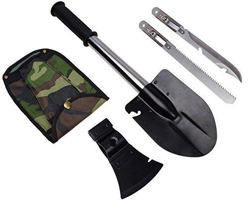 Emergency Survival Kit First Aid Bag Solar Lamp Shower Tent Blanket Shovel Axe