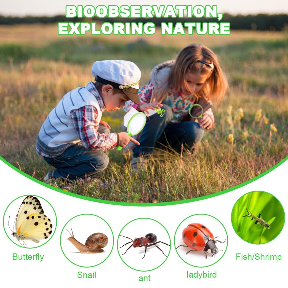 11 Piece Researcher Set Outdoor Toy Set, with Insect Catcher, Cup Magnifier, M…