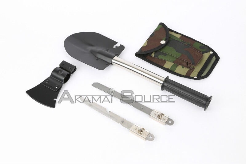 4 In 1 Survival Camping Hiking Knife Shovel Axe Saw Gear Emergency Prep Tool kit