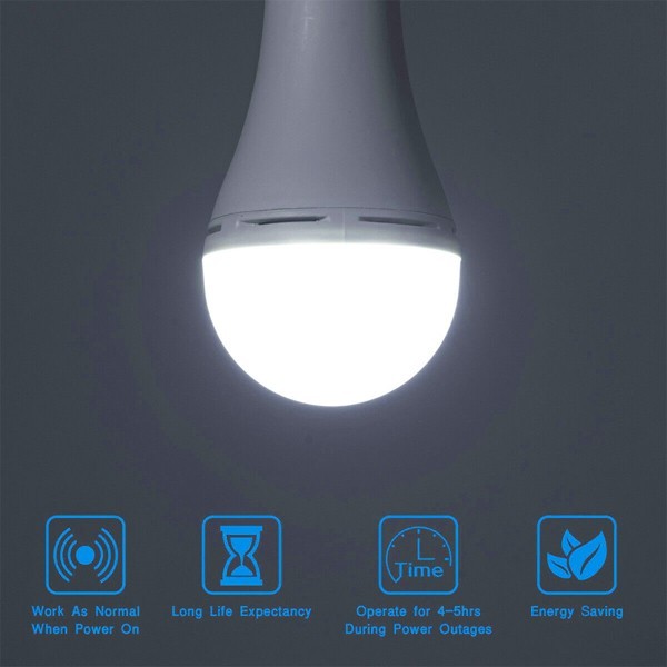E27 Emergency Bulbs Rechargeable LED Light with Battery Backup LED Bulb 9W
