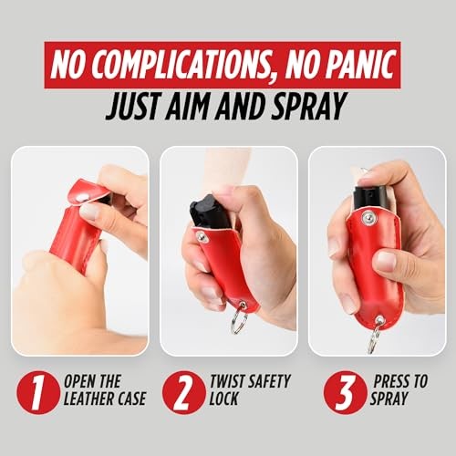 Pepper Spray for Women, Keychain Self Defense with Small 2Pack-Purple/Red