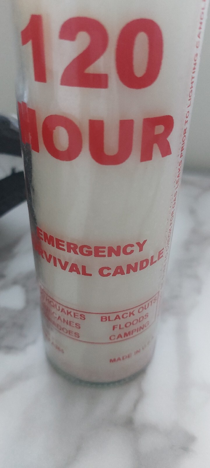 Emergency Candle, 120 hr Survival Candle A365 Made in USA Black outs Disaster *