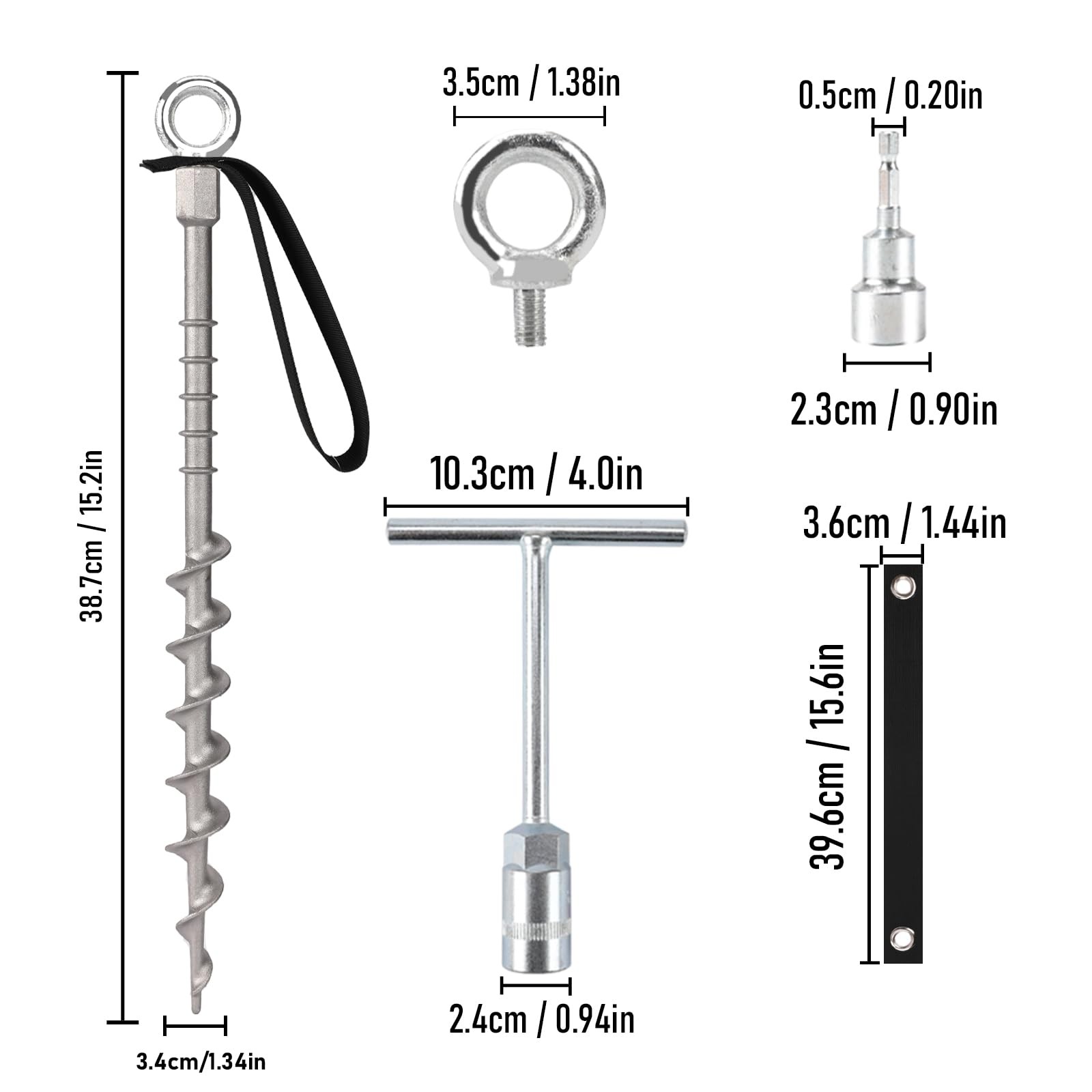 Keltrion 8 PCS Screw in Tent Stakes for Women Men Ground Anchors silvery
