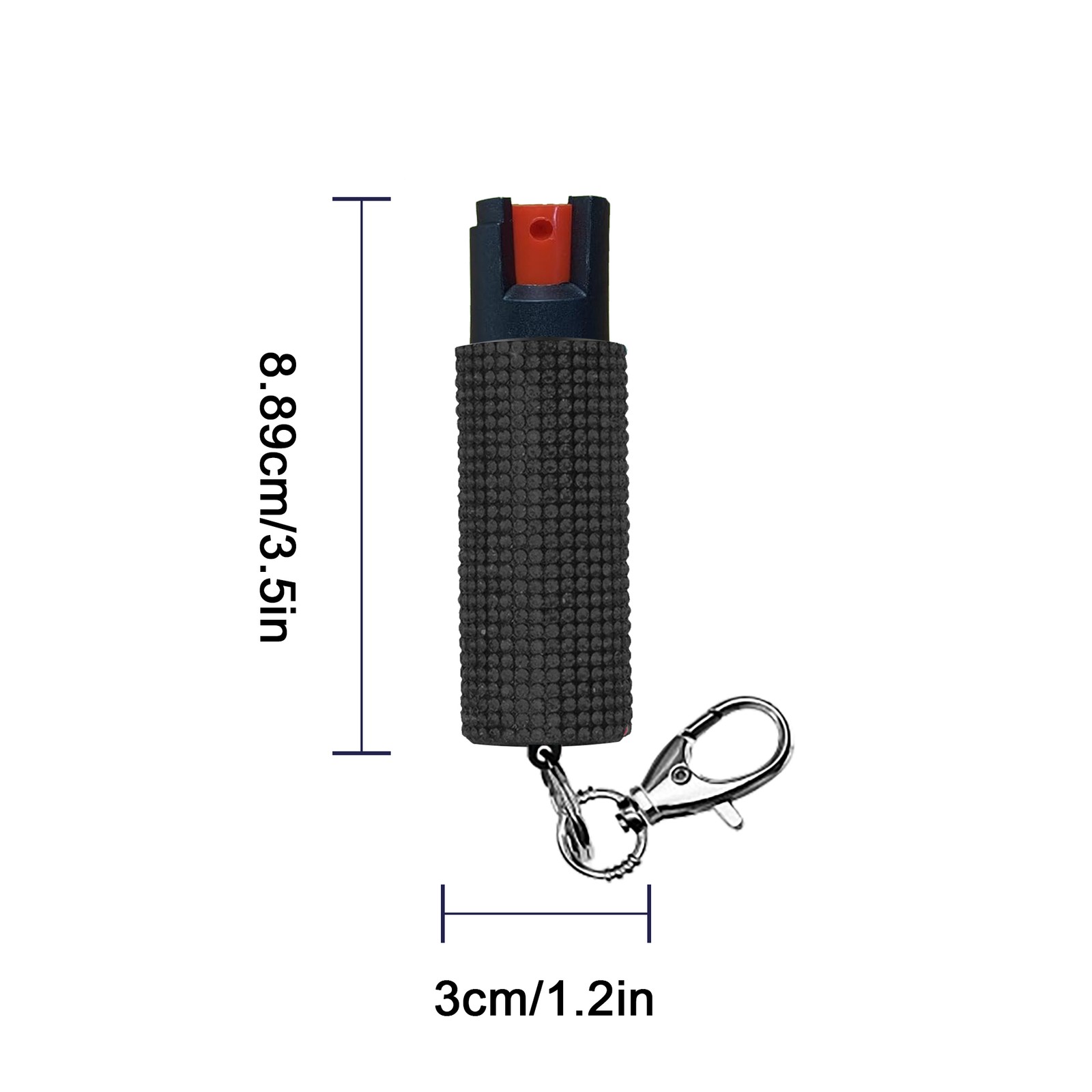 Advanced Pepper Spray Keychain – Rhinestone Design,Black Purple Red