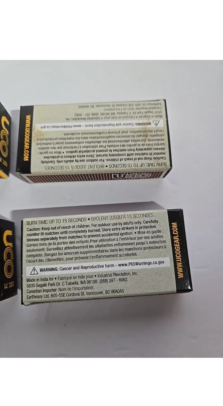 UCO Stormproof Matches 4 Pack 100 Ct. Total 15 Sec Burn Windproof Waterproof