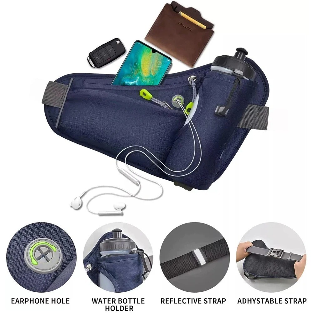 Running Waist Bag with Water Bottle Holder