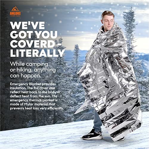ANLOKE Emergency Blankets (10 Pack) – Plus Size Space Essential for Hiking