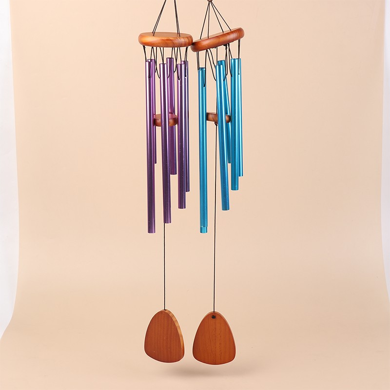1Pc Classic 6 Tubes Aluminum Pipe Wind Chimes With Hook And Wooden Hanging Tag