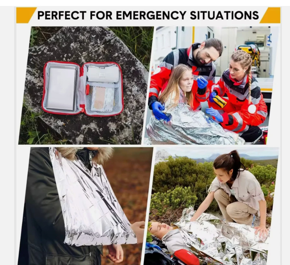 50 Pack Silver Mylar Emergency Blankets – Survival, Camping, Military, Homeless