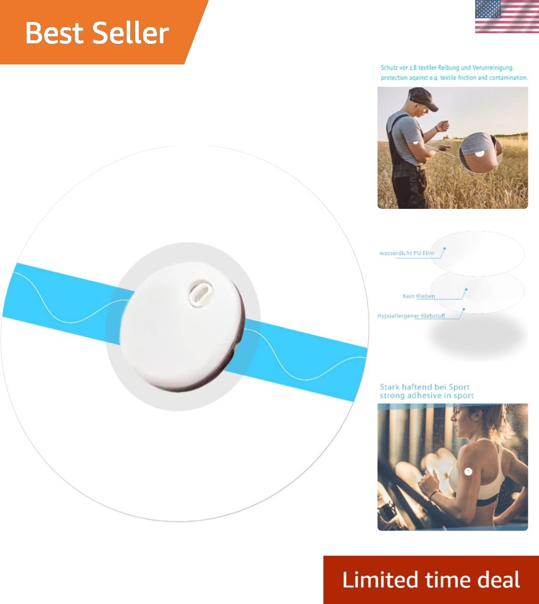 Freestyle Libre 3 Sensor Covers, 20 Pack – Breathable, Transparent & Easy to Use