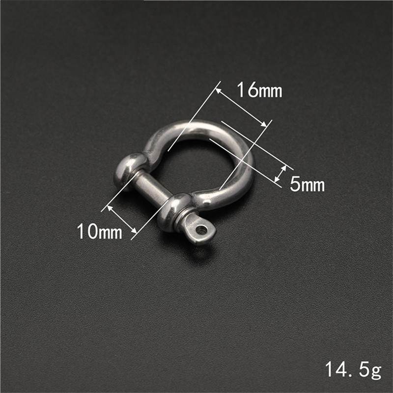 1 Pcs Stainless Steel Carabiner D Bow Shackle Fob Key Ring Hook Screw Buckle