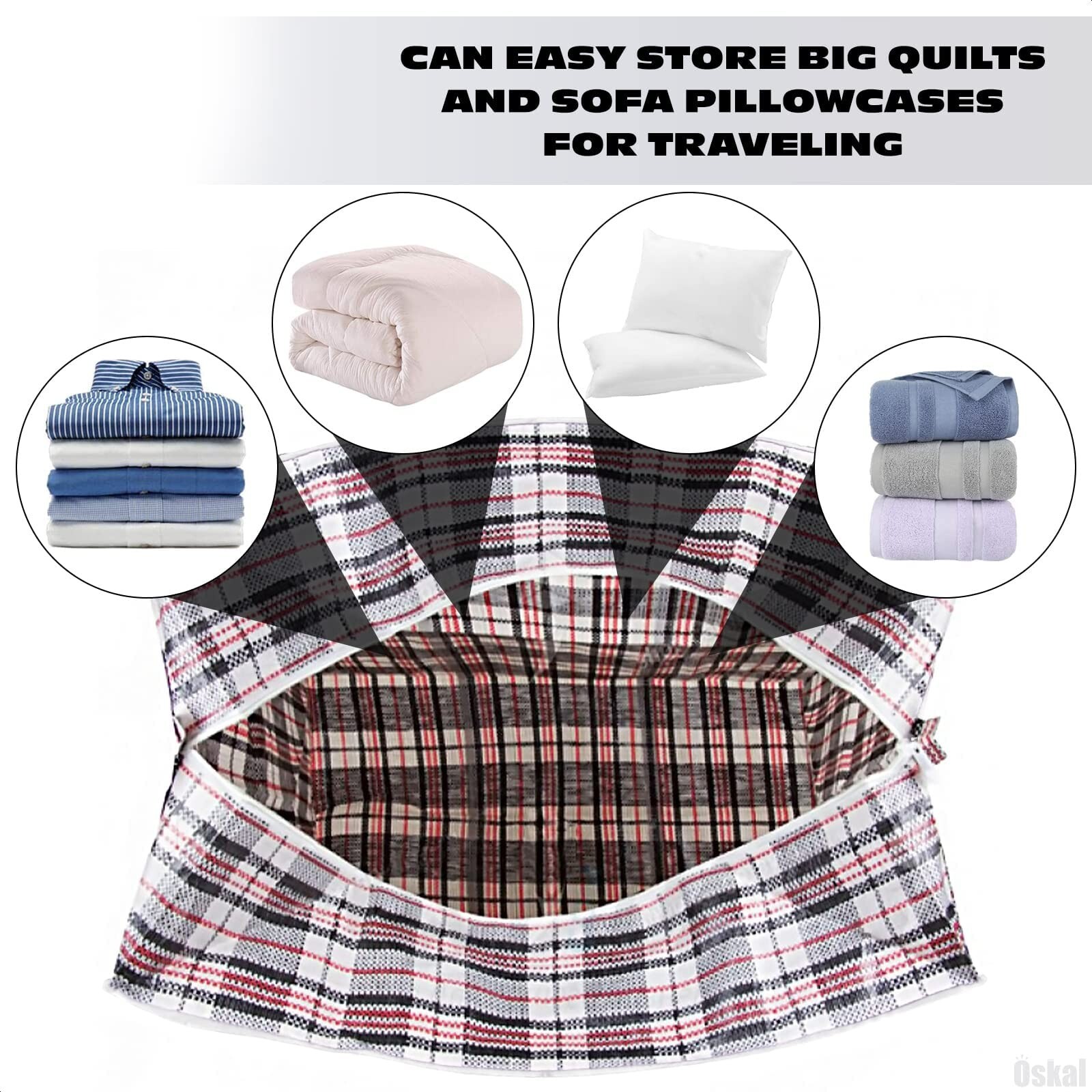 4Pcs Extra Large Laundry Bag for Storage Box with Zipper Laundry Bags – Stora…