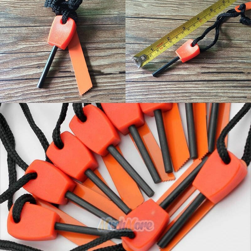 20x Fire Starter Flint Steel Striker Survival Kit Ferro Rod Camping Outdoor Tool