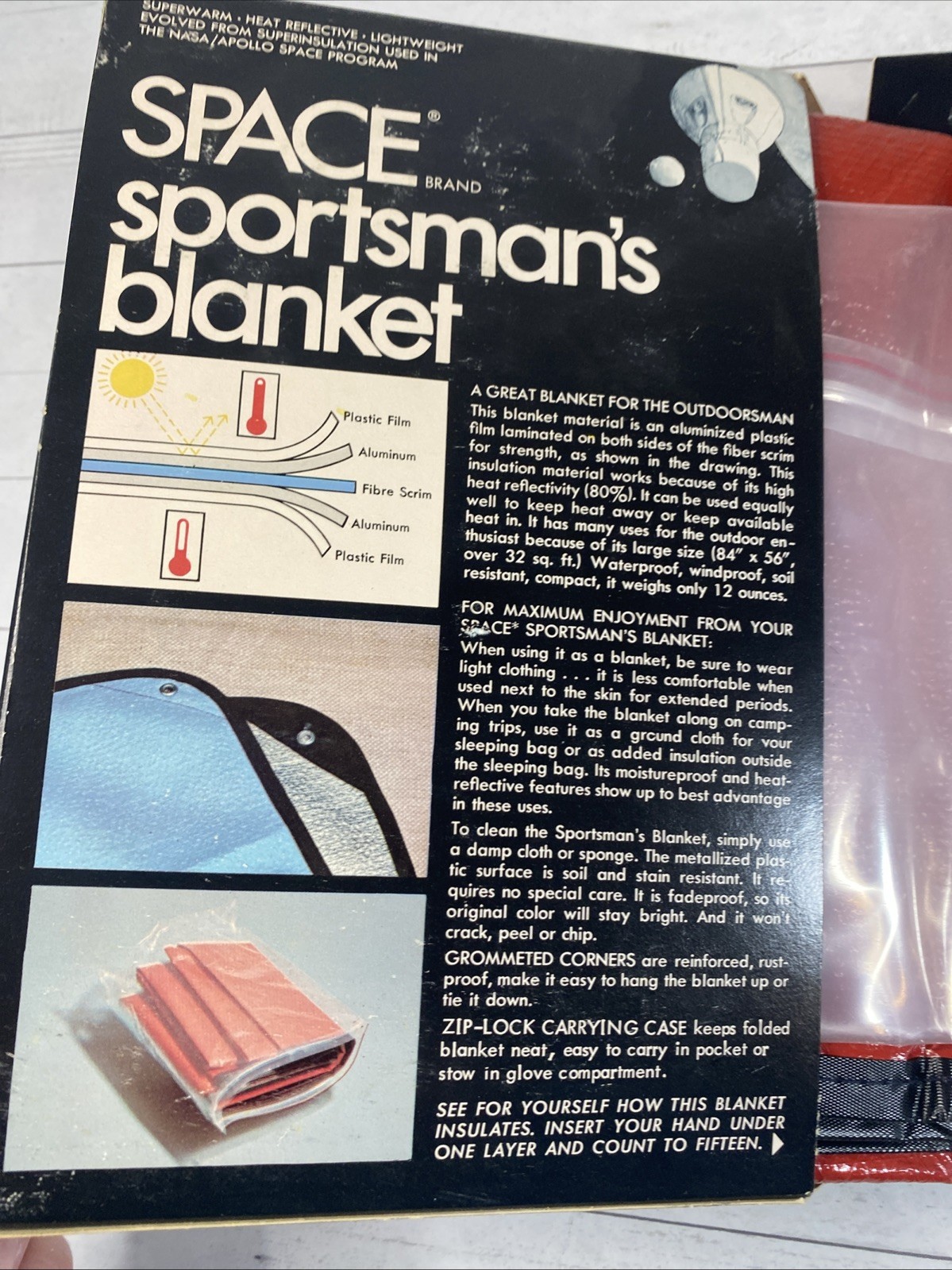 Vintage Thermos Brand All-Weather Space Sportsman’s Blanket New NOS Red