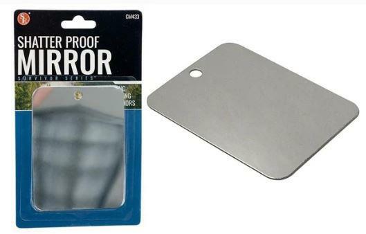 New Shatter Proof Double Sided Outdoor Mirror | Emergency, Camping | Stainless