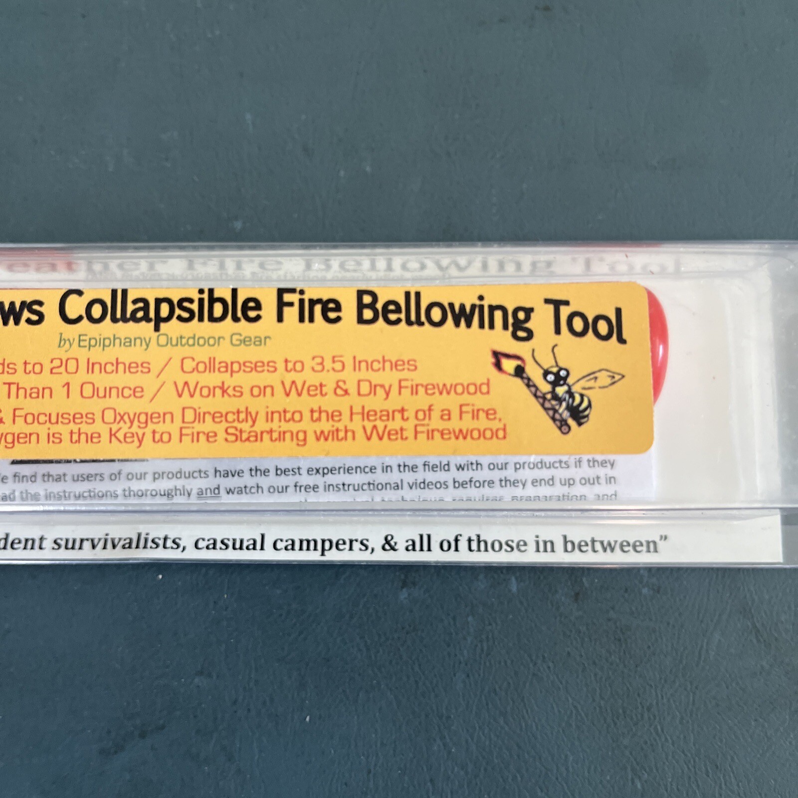 Epiphany Outdoor Gear V3-Pocket Bellows V3-01B Collapsible Fire Bellowing Tool