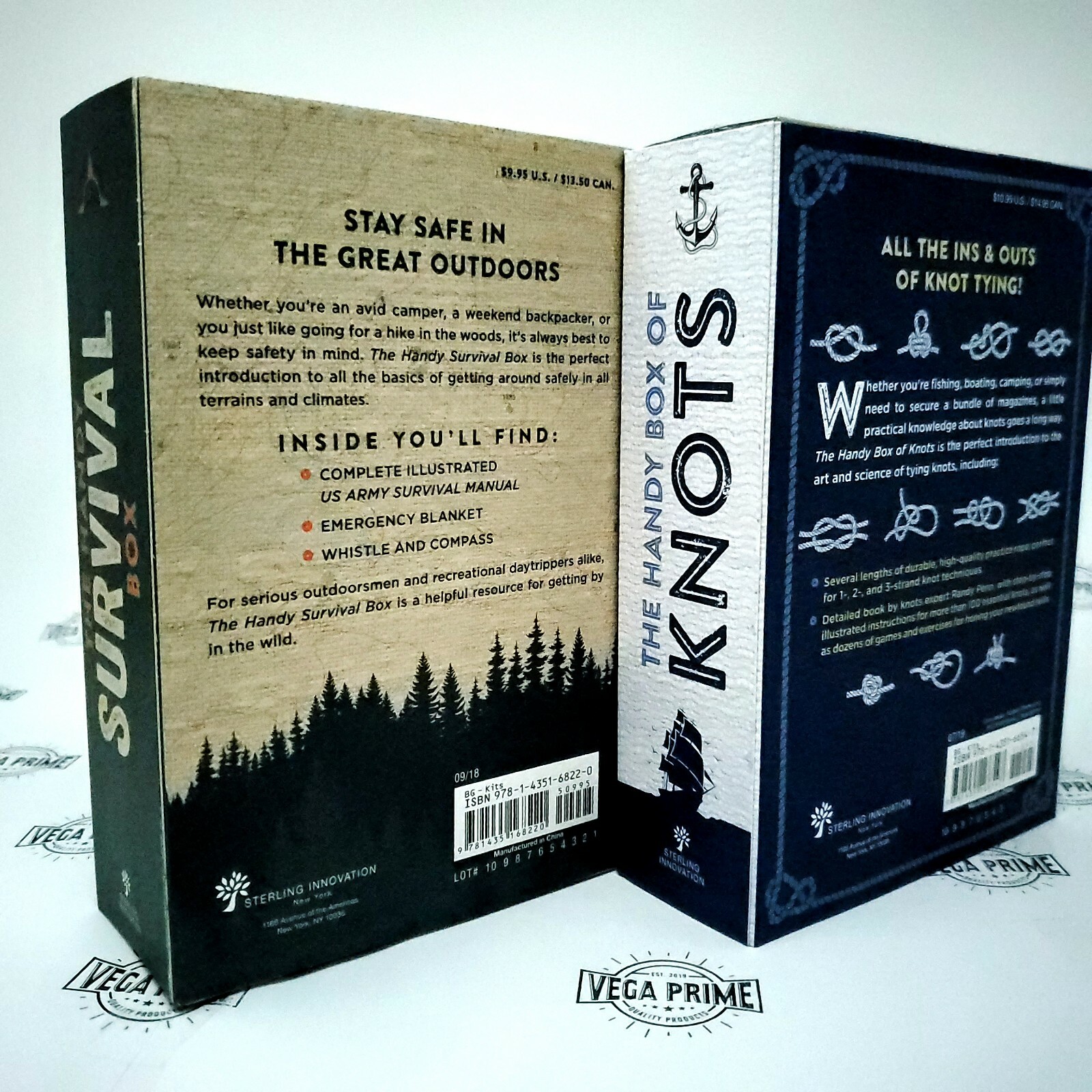 Handy Survival Box and Box of Knots Kit Ropes & Book – BRAND NEW SEALED