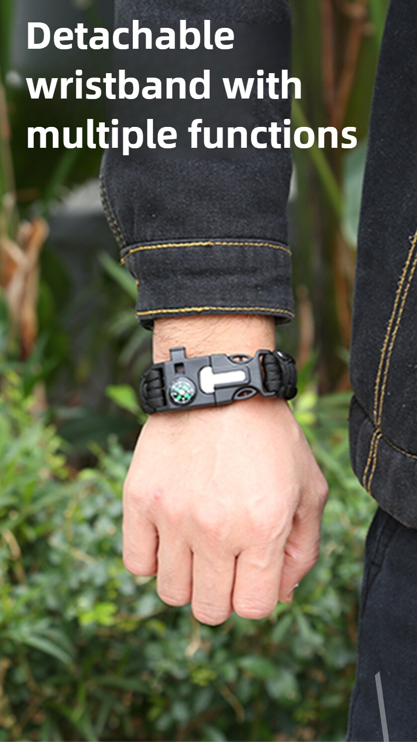 Parachute Woven Bracelet Compass Survival Hand Rope Outdoor Camping Emergency