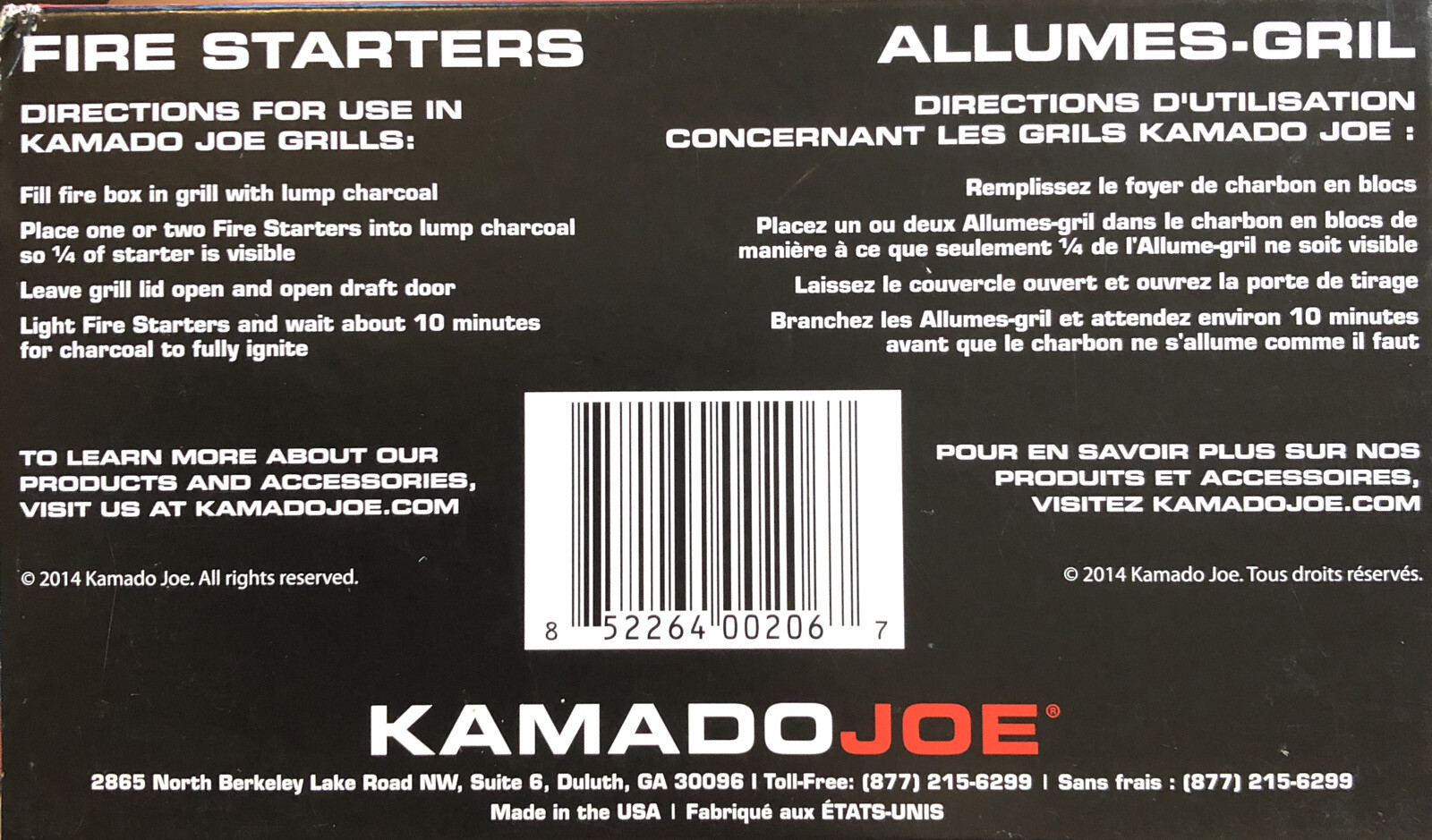 Brand New Kamado Joe KJFS Fire Starters, 24 count