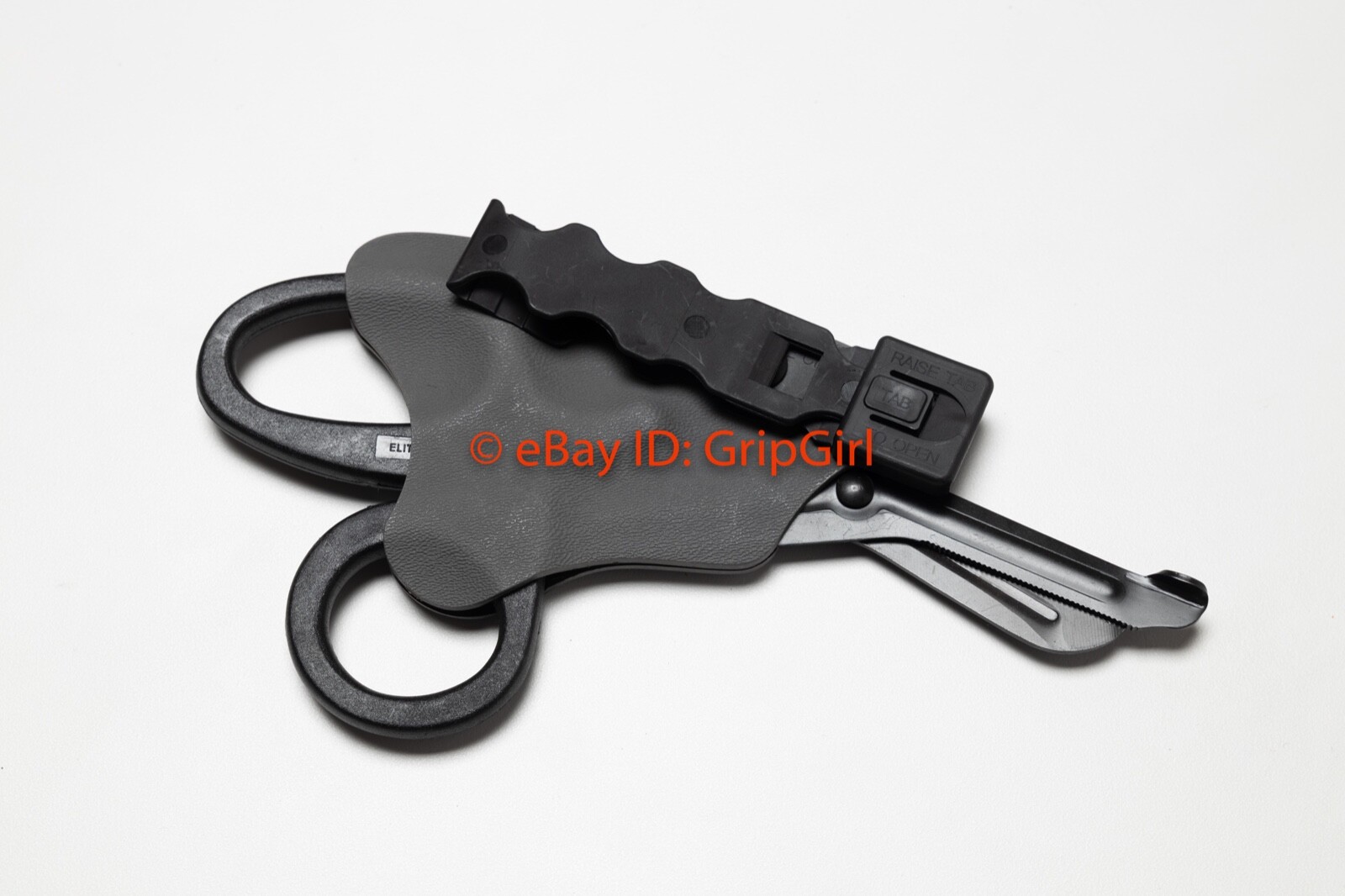 Black Trauma Shears + Dark Gray Kydex Sheath Holster TCCC Medic IFAK Gear EDC