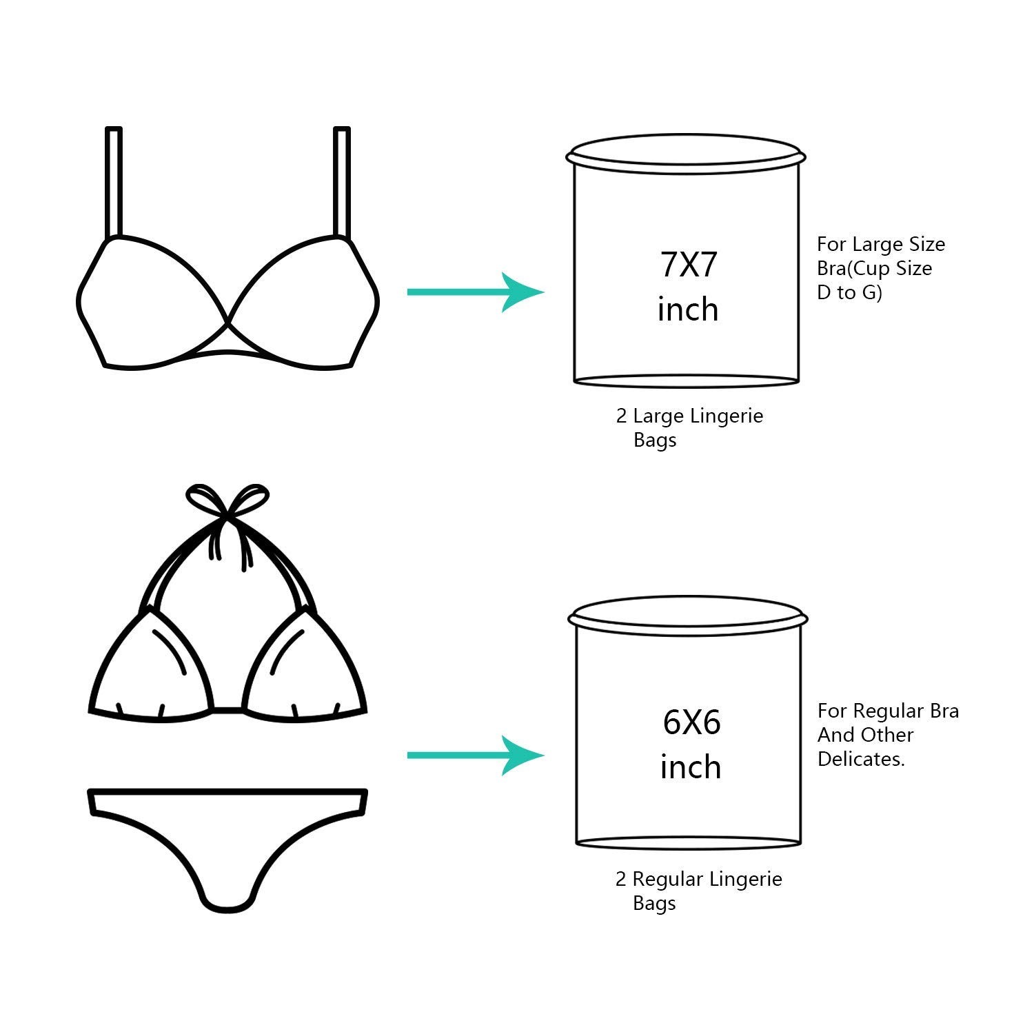 BAGAIL Laundry Bags Mesh Wash Bag 1XL,2L,2M,2 Bra Bags, Pearl White-Fine