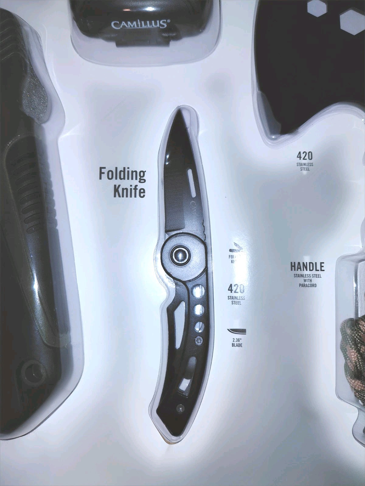 Camillus Adventure Pack Camping Set Hatchet Knife Saw LED Headlamp New
