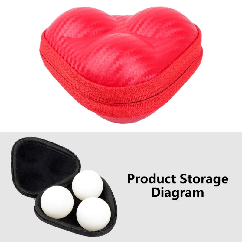 PU Leather 3 Pingpong Storage Box Table Tennis Storage Case Waterproofs Hard Box