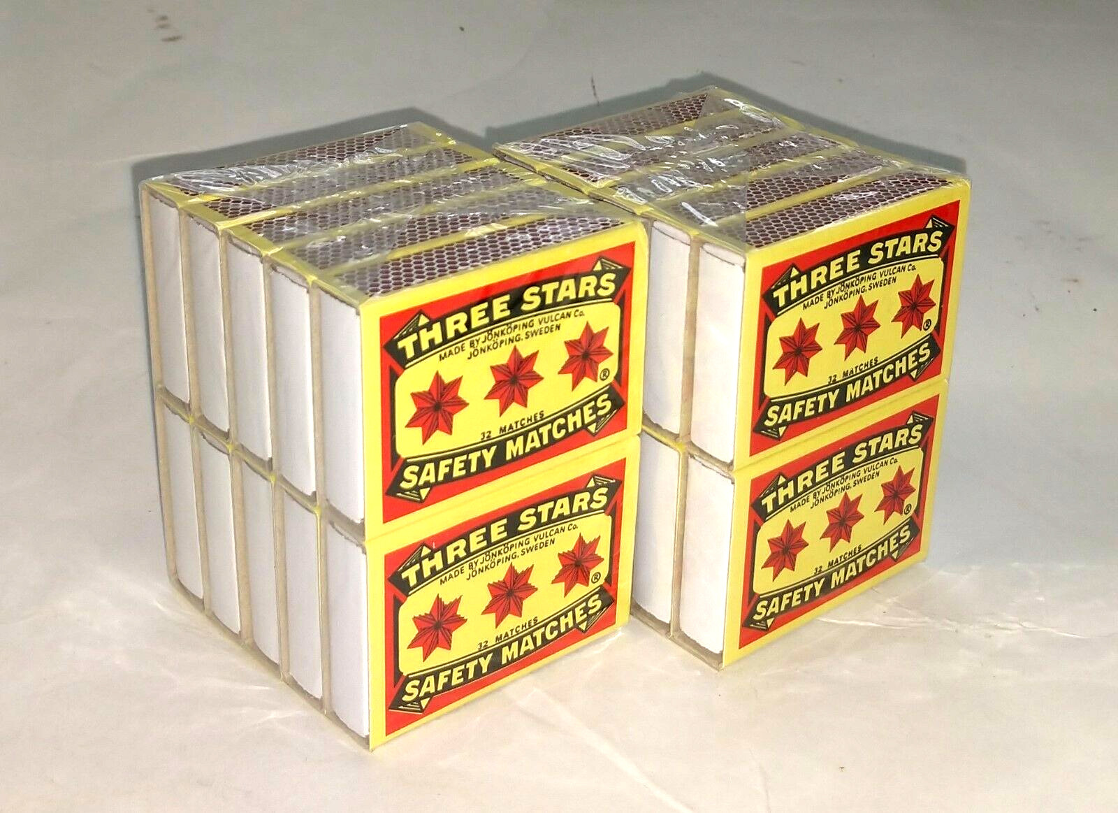 20 Bx Three Stars Safety Matches Cerillos 3 Estrellas Camping Outdoor Cooking A