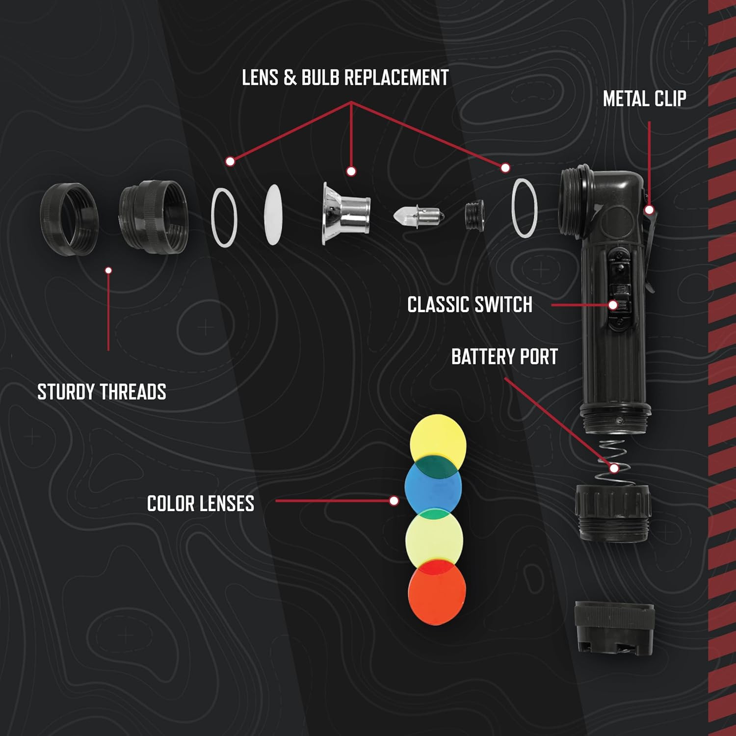 C-Cell Flashlight – Tactical Outdoor Camping Hiking Emergency Survival Signal Li