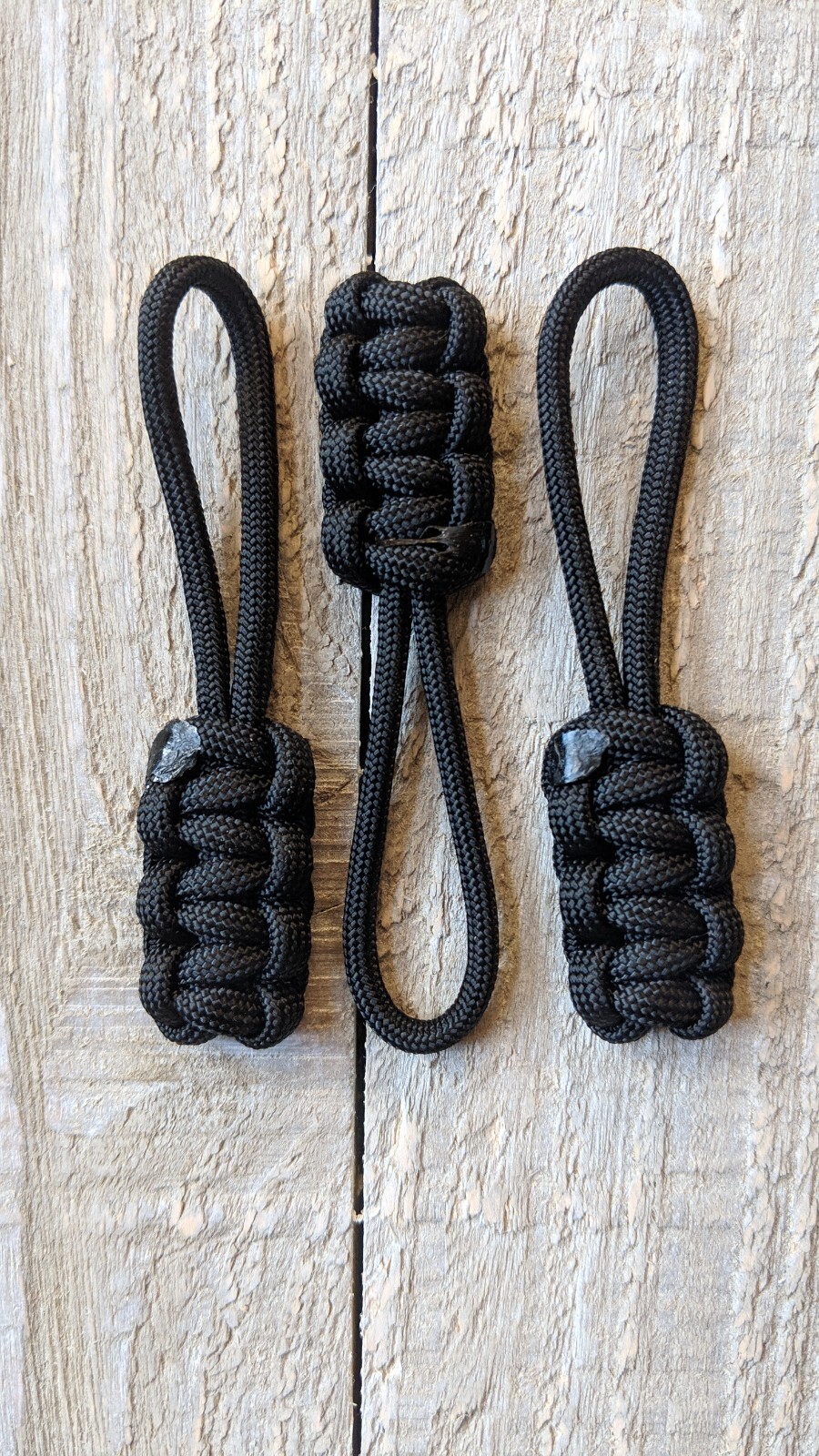 Pack of Three 3″ Paracord Zipper Pull