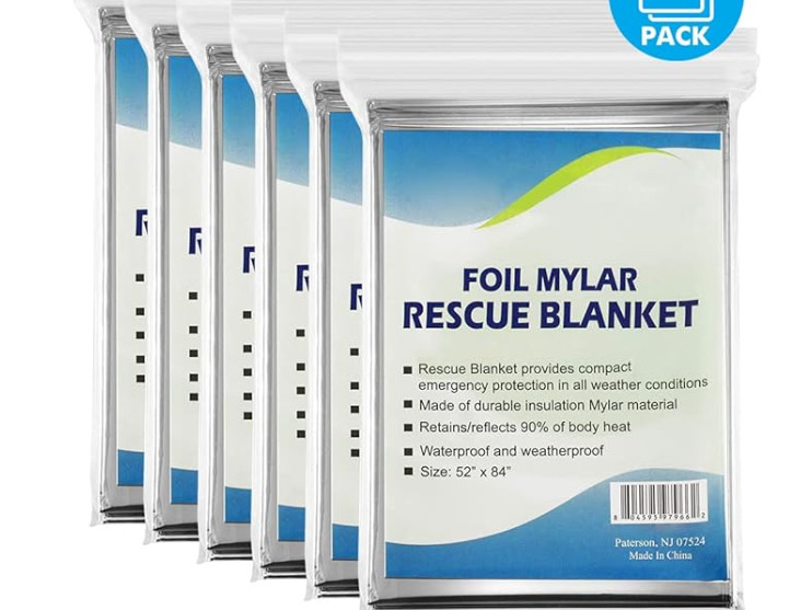 100 individual Emergency Rescue Thermal Foil Mylar Blankets 84 x 52 USA Shipping