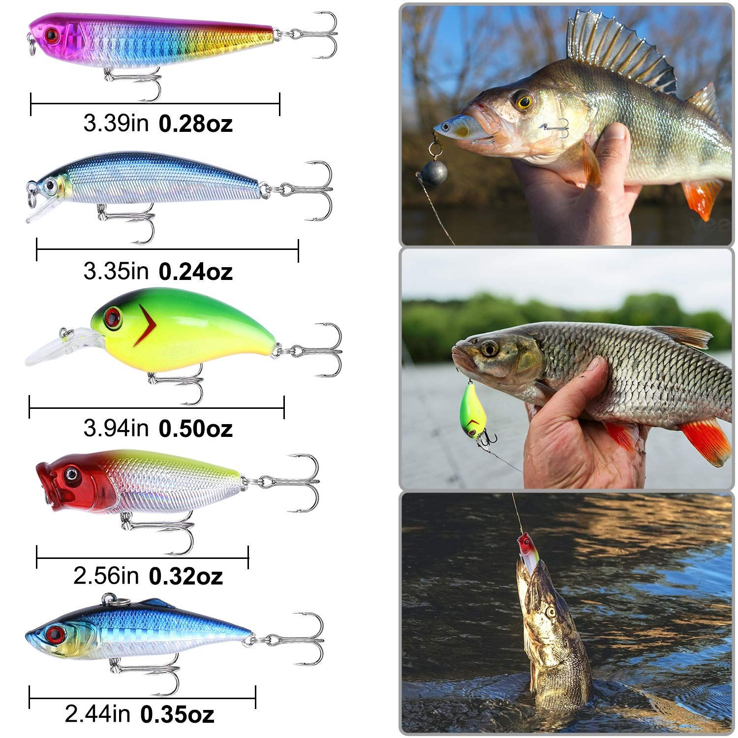 PLUSINNO 189 pcs Fishing Accessories Kit, 189pcs Kit