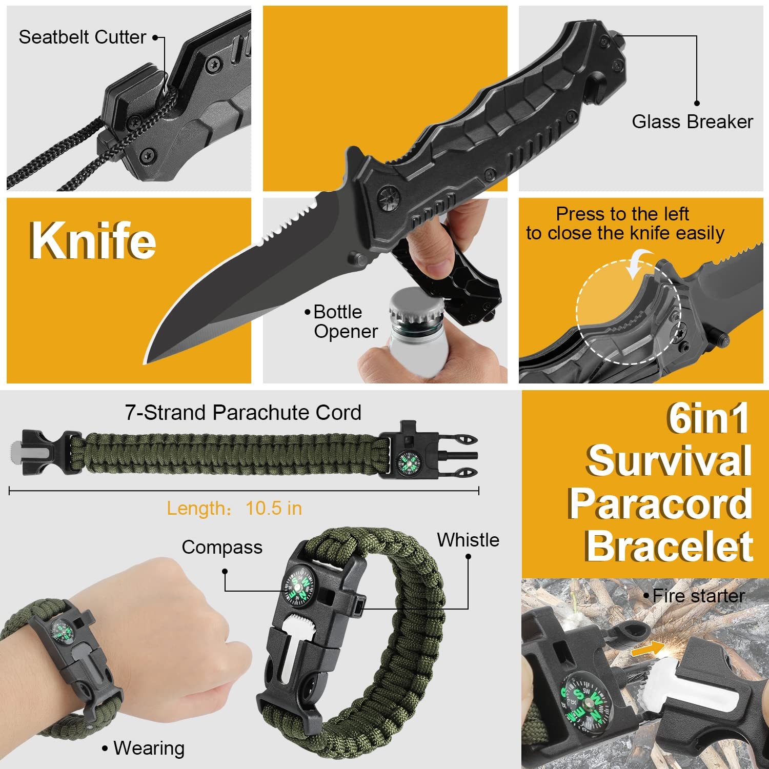 Survival Kit, Gifts for Men Dad Husband, Emergency Survival Gear and Equipmen…
