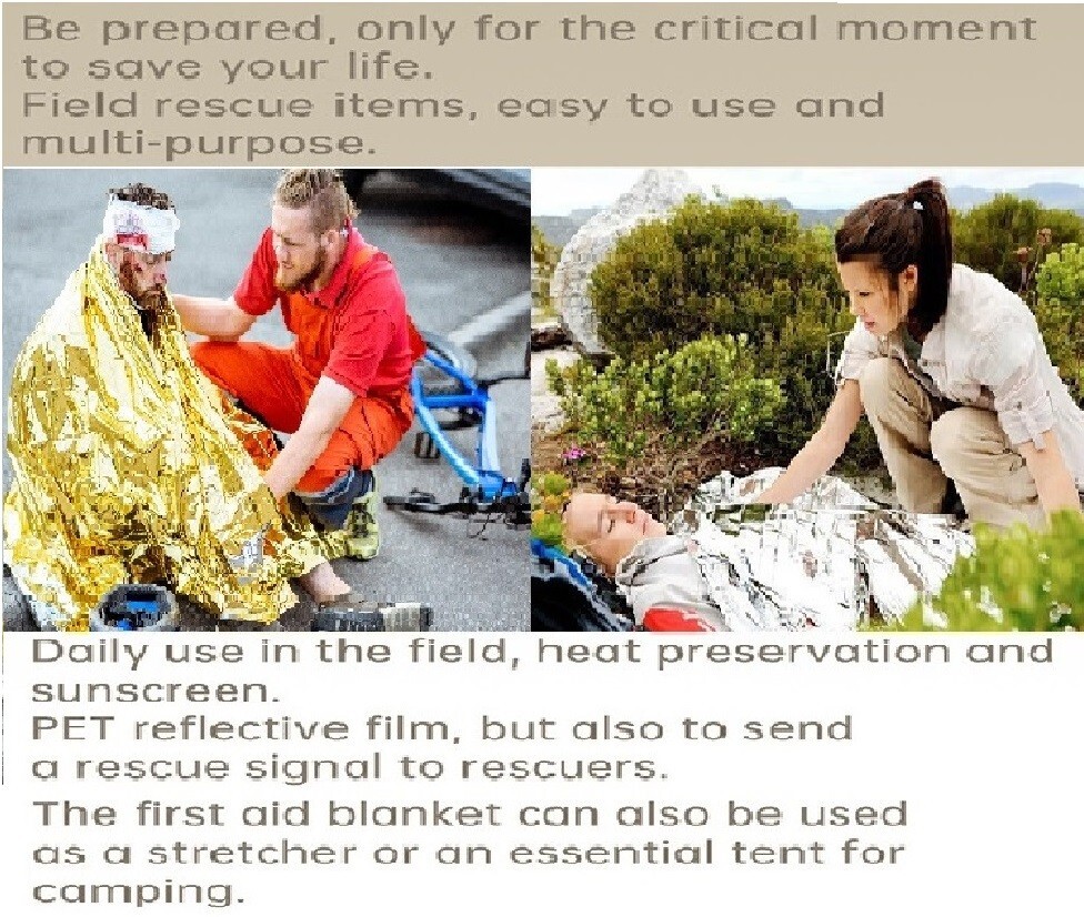 4 Pcs Emergency Thermal Blanket Mylar Trauma Military Survival Safety Silver