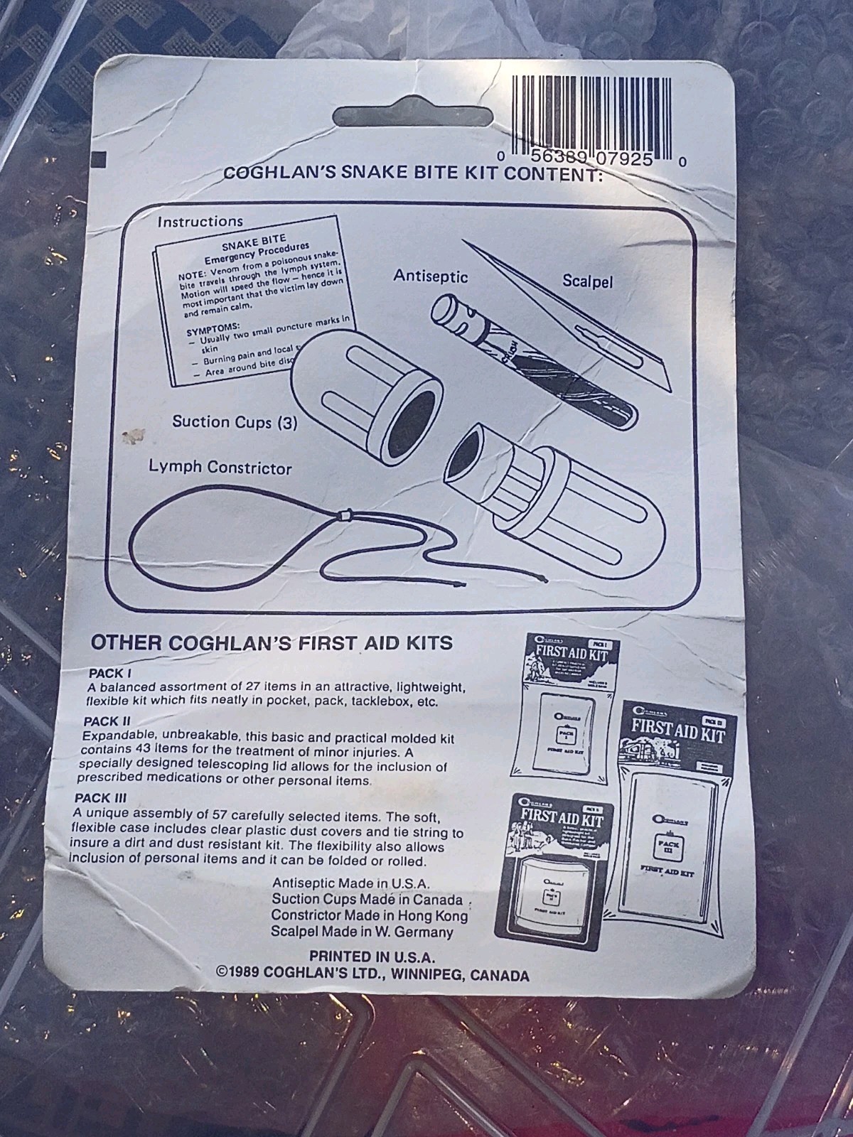Coghlan’s Yellow Snake Bite Kit Lightweight w/ Suction Cups & Constrictor