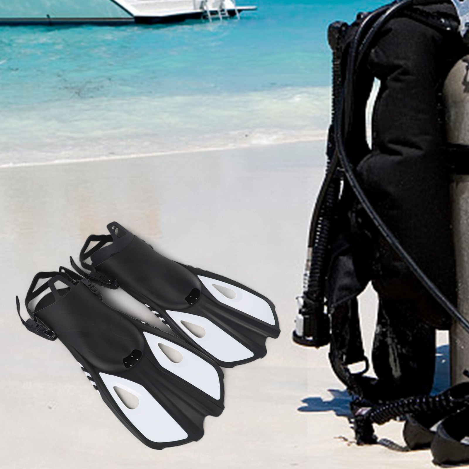Long Distance Swimming Fins Featuring Adjustable Design for Secure Fit