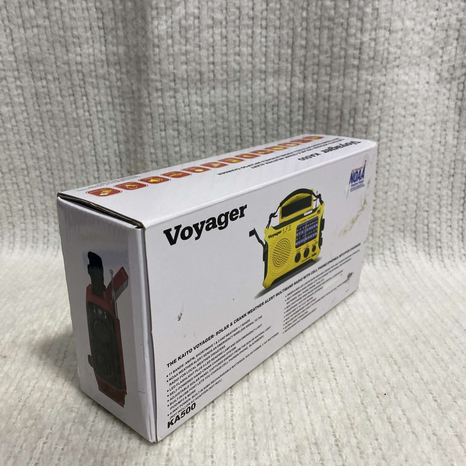 Yellow Kaito KA500 Voyager Solar Crank Battery Survival Radio AM FM Shortwave