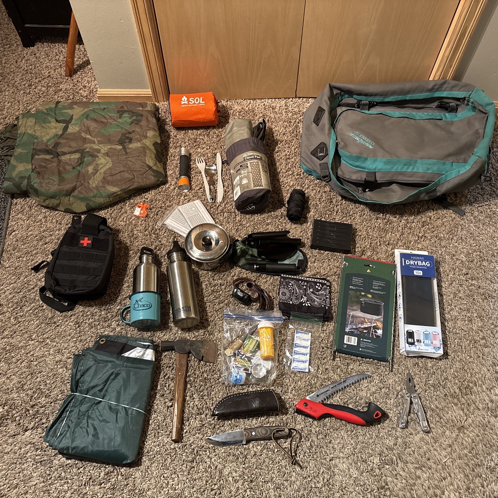 Bug Out Get Home Emergency Survival Edc Bushcraft Hiking Ultralight Bag Wife Kid