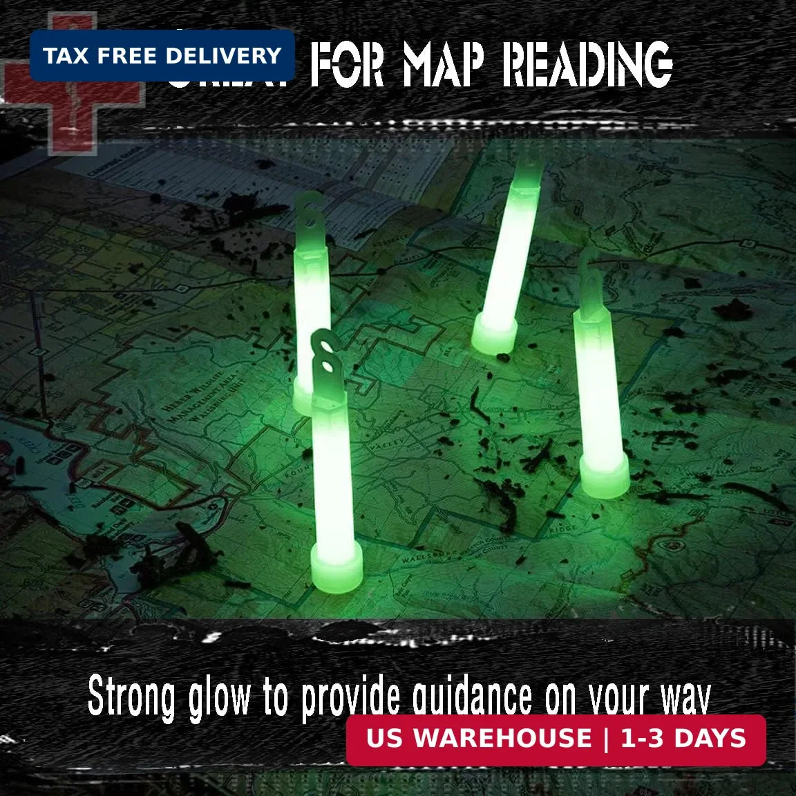 Emergency 10 Ultra Bright Green Glow Sticks – Individual Packed With Lanyard – F