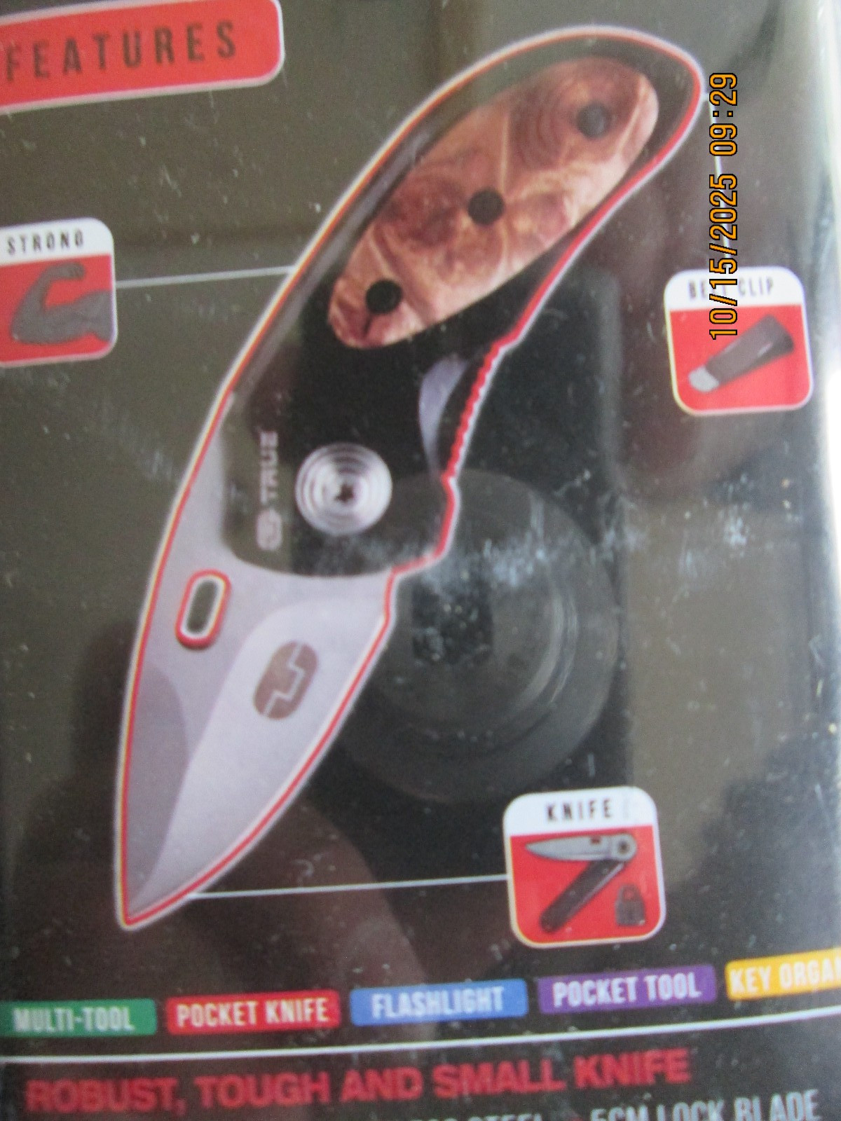 TU576 TRUE UTILITY JACKNIFE POCKETKNIFE ONE HAND OPENING REAL HARD WOOD HANDLE