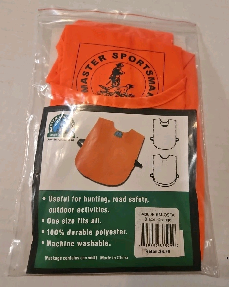 Master Sportsman Multi-Purpose Safety Vest OSFA Blaze Safety NIP
