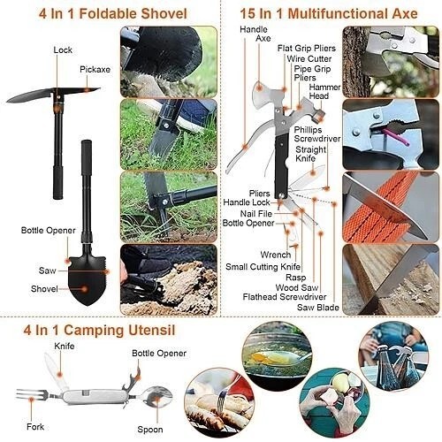 125Pcs Survival Kits Professional Emergency Survival Gear Tactical First Aid Kit