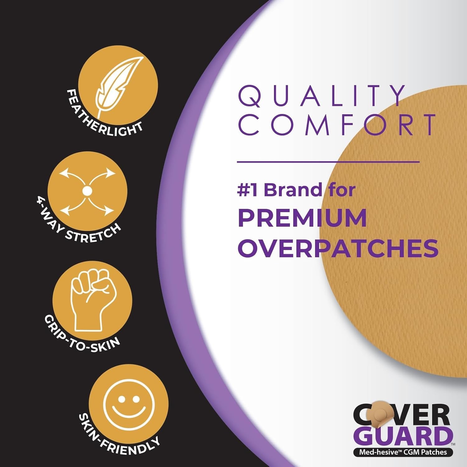Breathable Tan CGM Overpatch 25 Count Medical Grade Adhesive Easy Application