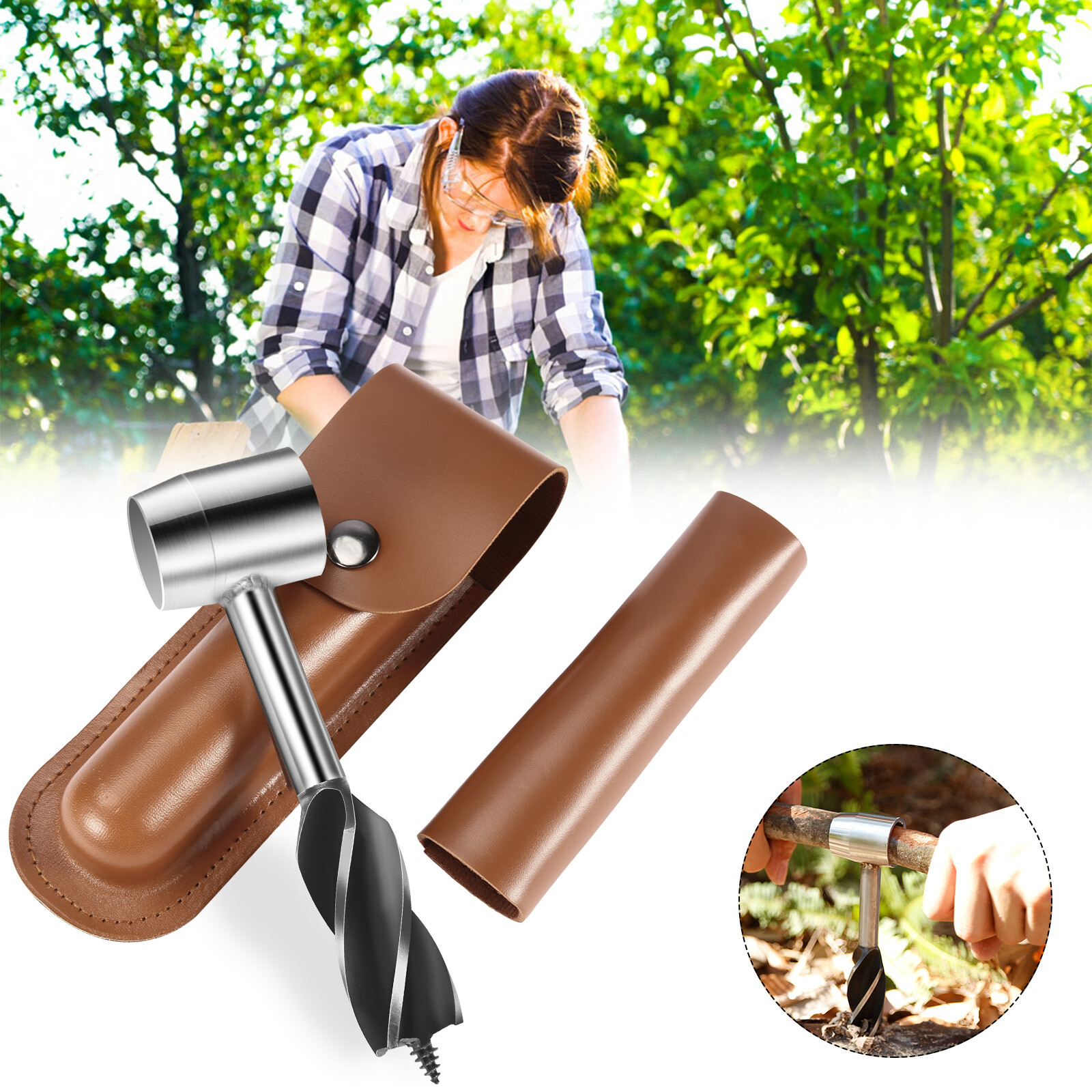 Auger Wrench Outdoor Hand Drill Survival Gear Tool Jungle Camping Bushcraft Kits