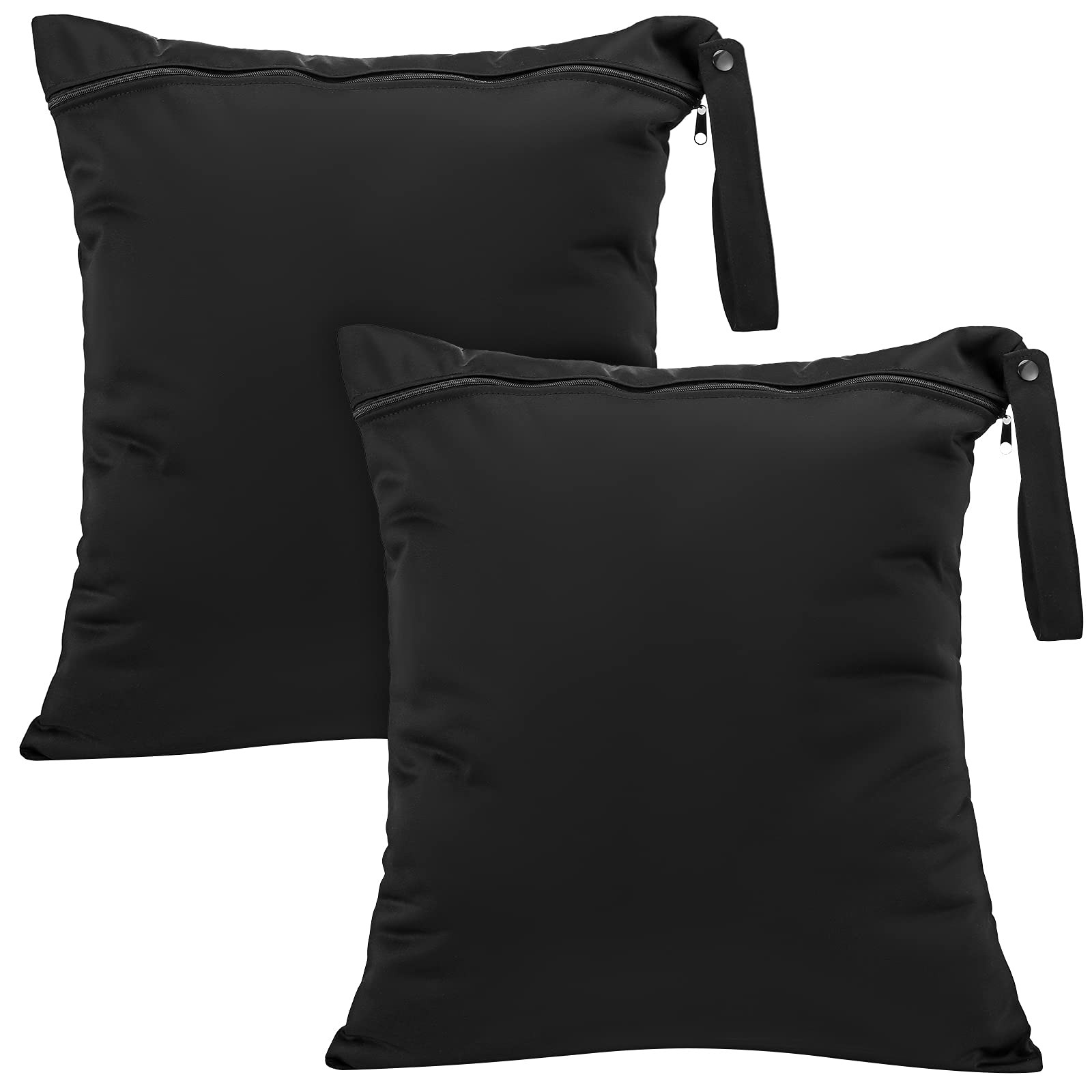 Shappy 2 Pack Large Travel Laundry Bags, Wet Dry Simple Style, Black