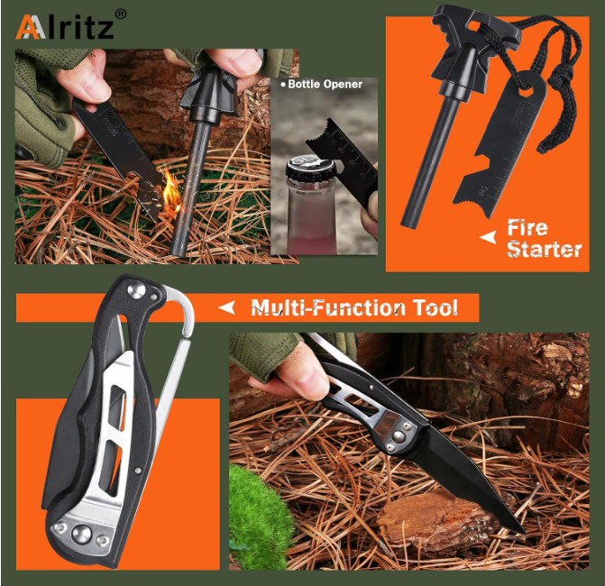 12 In 1 Kit de supervivencia Emergencia Táctica Al aire libre Camping Caza NUEVO