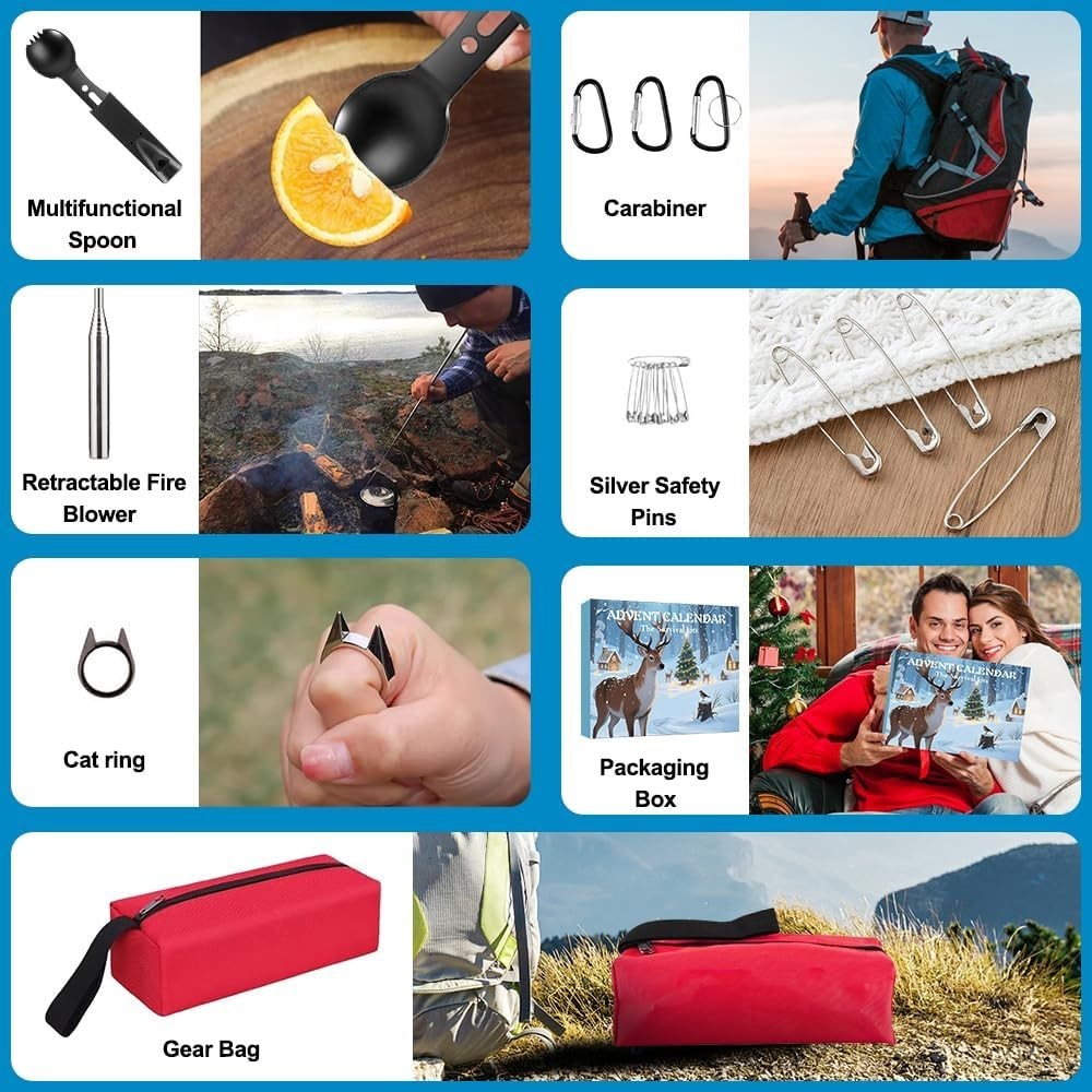 “Survival Kit Advent Calendar 2025 for Men – Survival Gear and Supplies 24 Days